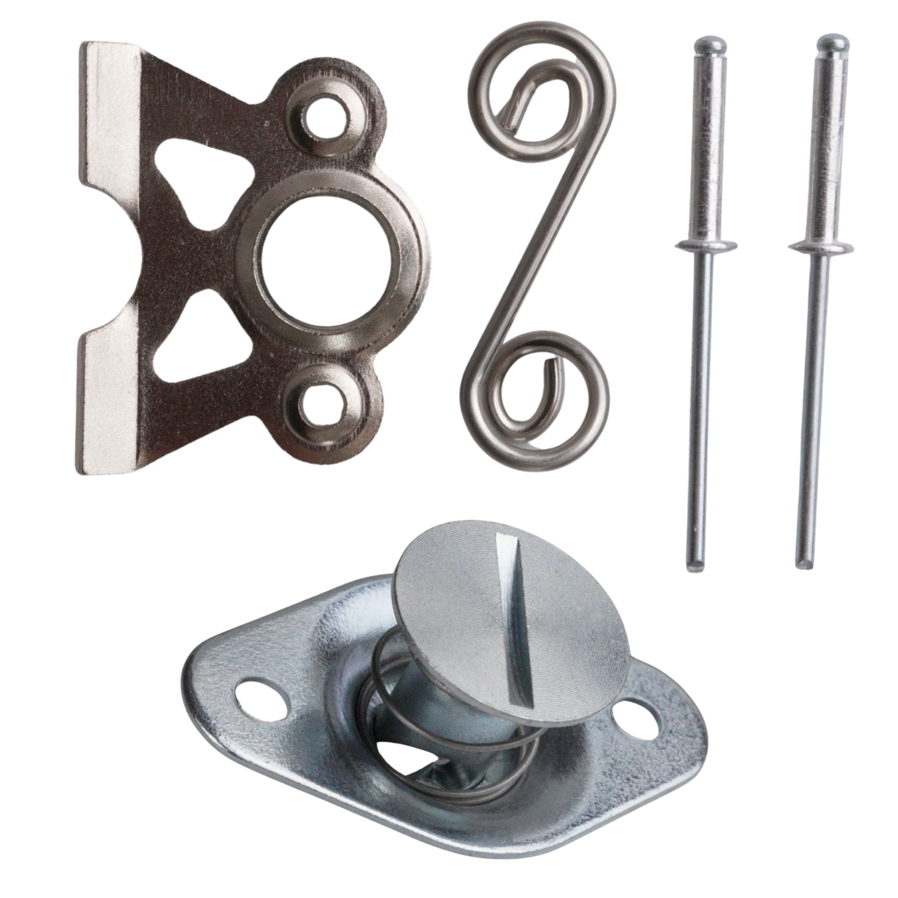 DZUS Skruvfäste & Svetsplåt med fjäder - komplett paket