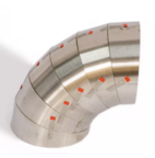 Pie cut Ø76.0mm 15° r=76.0 Rostfritt