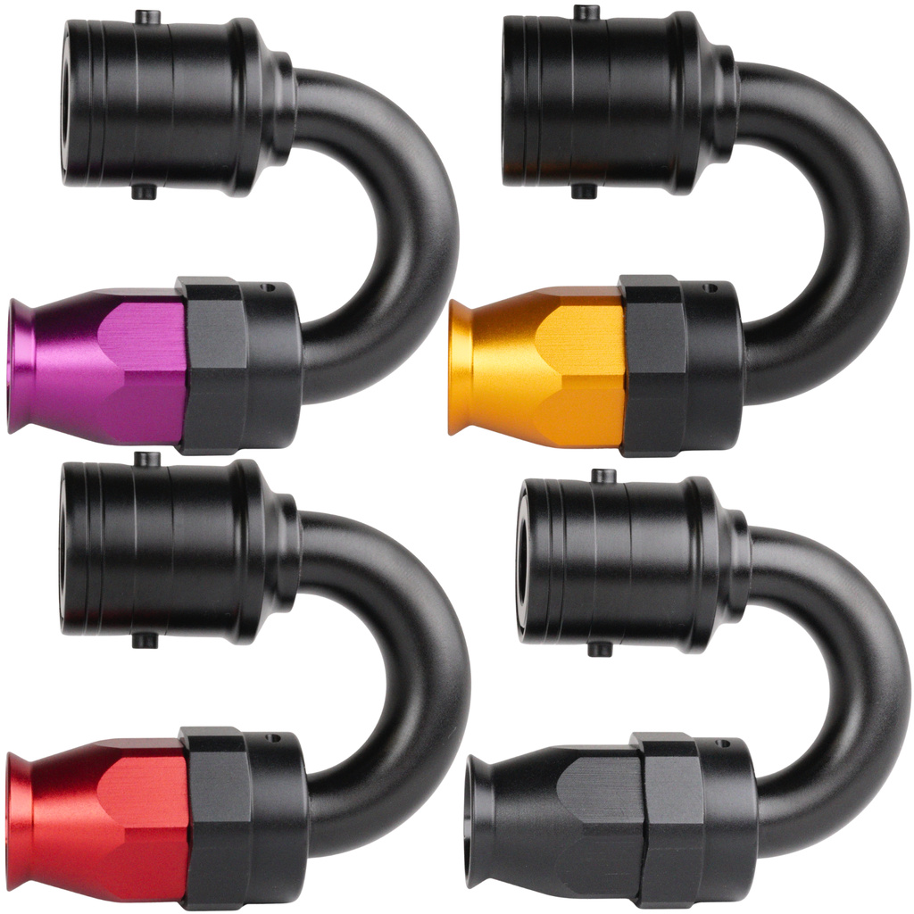 AN10 180° PTFE Quick-Connect Slangkoppling