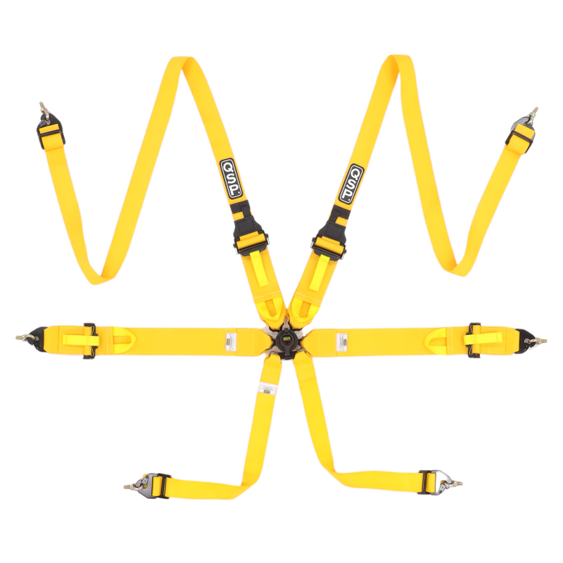 QSP 6 Punktsbälte 3" HANS FIA Gul