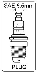 Tändhatt tändstift rak SAE 6,5mm