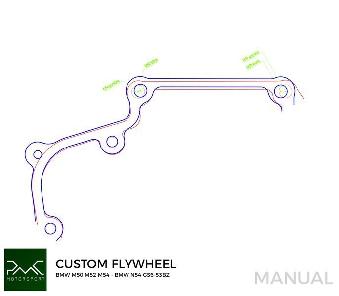 PMC Svänghjul BMW M50 S50 M52 M54 240mm 5700g