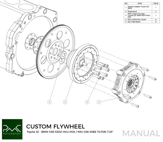 PMC Svänghjul Toyota JZ 1JZ 2JZ 184mm POT