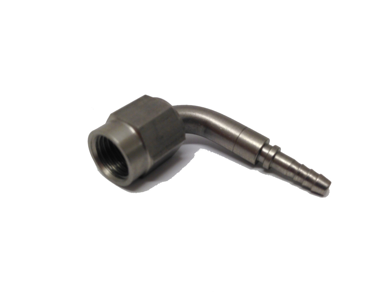 Presskoppling hona 7/16-20 90grader konkav Rostfritt (svivel)